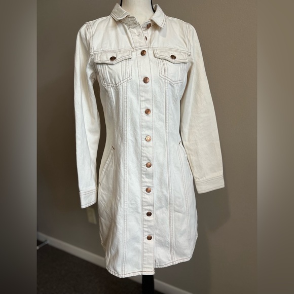▪️NWT J. Crew Ecru denim button-up dress - Picture 7 of 8